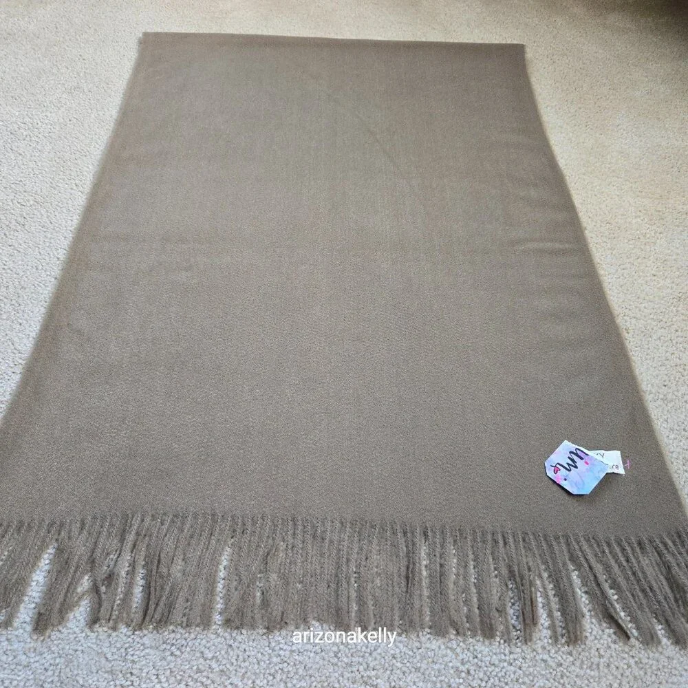 NWT Sky Cashmere Scarf Greenish Brown